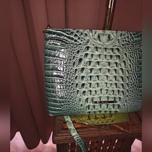 Elegant Green Crocodile-Embossed Women's Bag